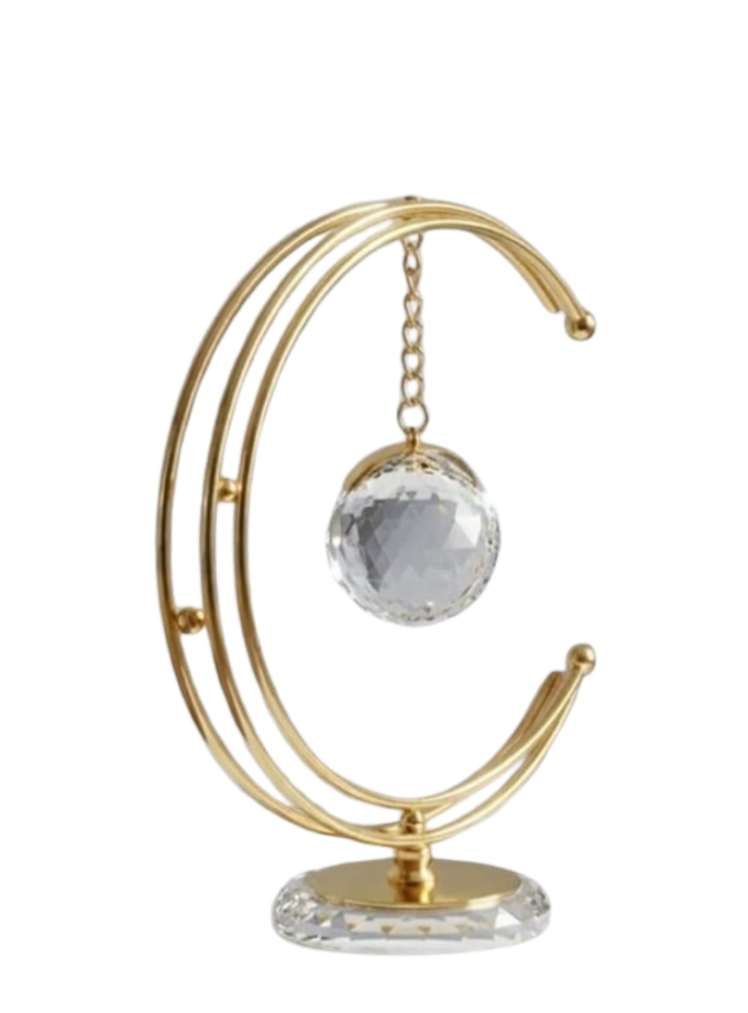 Golden Crystal Ball Pendant Decorative Stand