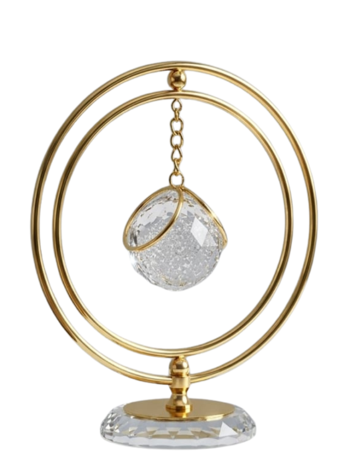 Golden Crystal Ball Pendant Decorative Stand